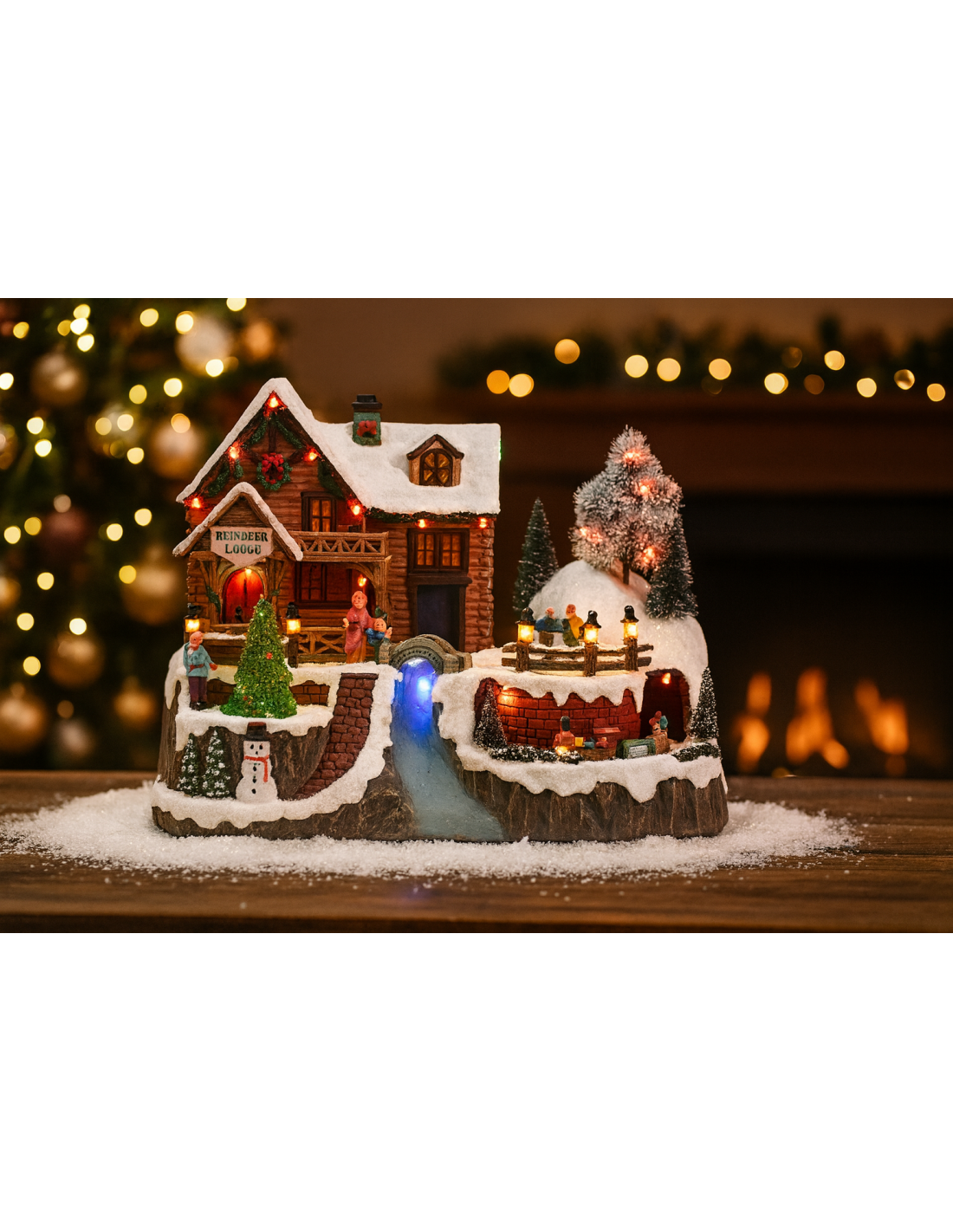 GIOSTRINE E VILLAGGI: vendita online Villaggio di Natale con albero e treno,  decorazione luminosa, scenografia natalizia, la...
