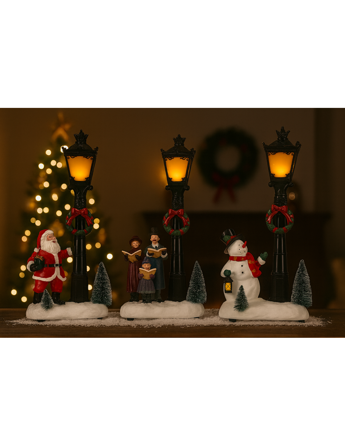 GIOSTRINE E VILLAGGI: vendita online Scenario di Natale lampione con led assortito, decorazione luminosa, la magia di Natale ...