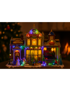 GIOSTRINE E VILLAGGI: vendita online Villaggio di Natale gift shop station 41x18x34cm, la magia di Natale per la tua casa in ...