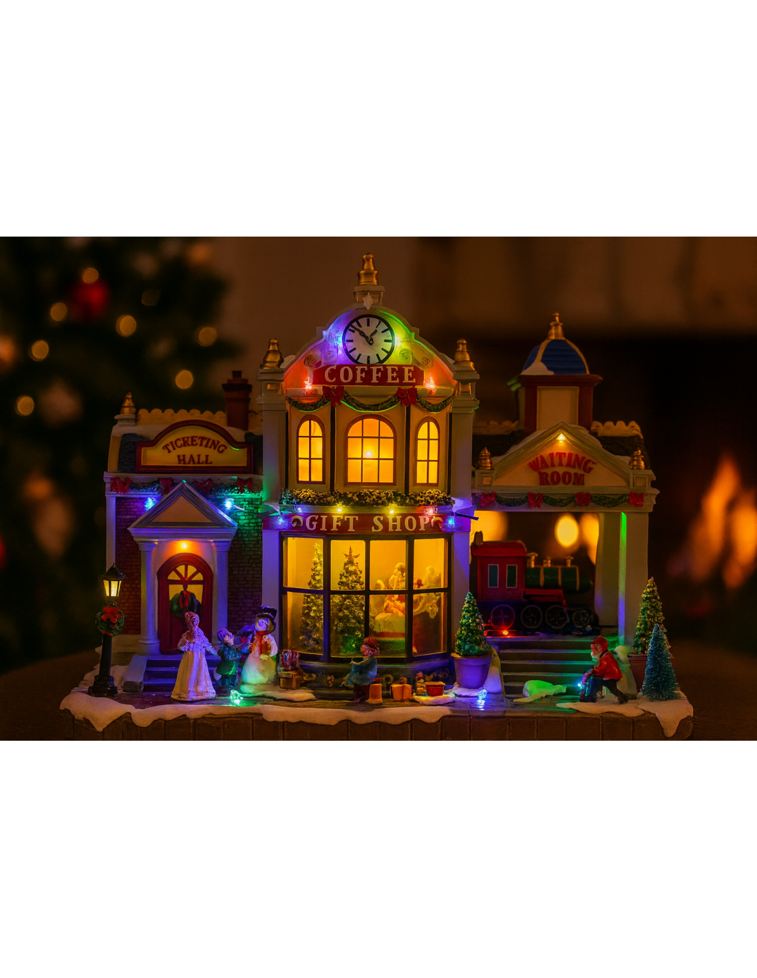 GIOSTRINE E VILLAGGI: vendita online Villaggio di Natale gift shop station 41x18x34cm, la magia di Natale per la tua casa in ...