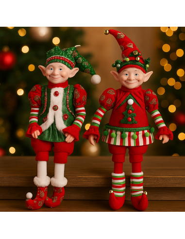 OGGETTISTICA NATALE: vendita online Elfo di Natale con abito rosso 12x7x45,72cm assortito, addobbo festivo, la magia di Natal...