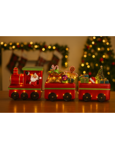 OGGETTISTICA NATALE: vendita online Trenino di Natale con led 61x15x22cm, decorazione luminosa natalizia, la magia di Natale ...