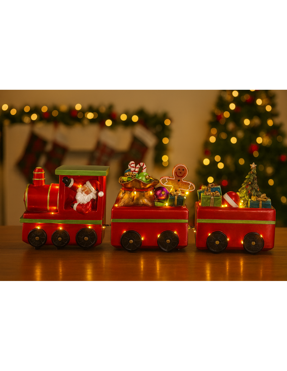 OGGETTISTICA NATALE: vendita online Trenino di Natale con led 61x15x22cm, decorazione luminosa natalizia, la magia di Natale ...