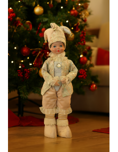OGGETTISTICA NATALE: vendita online Giullare di Natale verde oro 14x8x45,7cm, decorazione natalizia elegante, la magia di Nat... 2