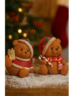 OGGETTISTICA NATALE: vendita online Orsetto di Natale seduto con led assortito, decorazione luminosa natalizia, la magia di N...