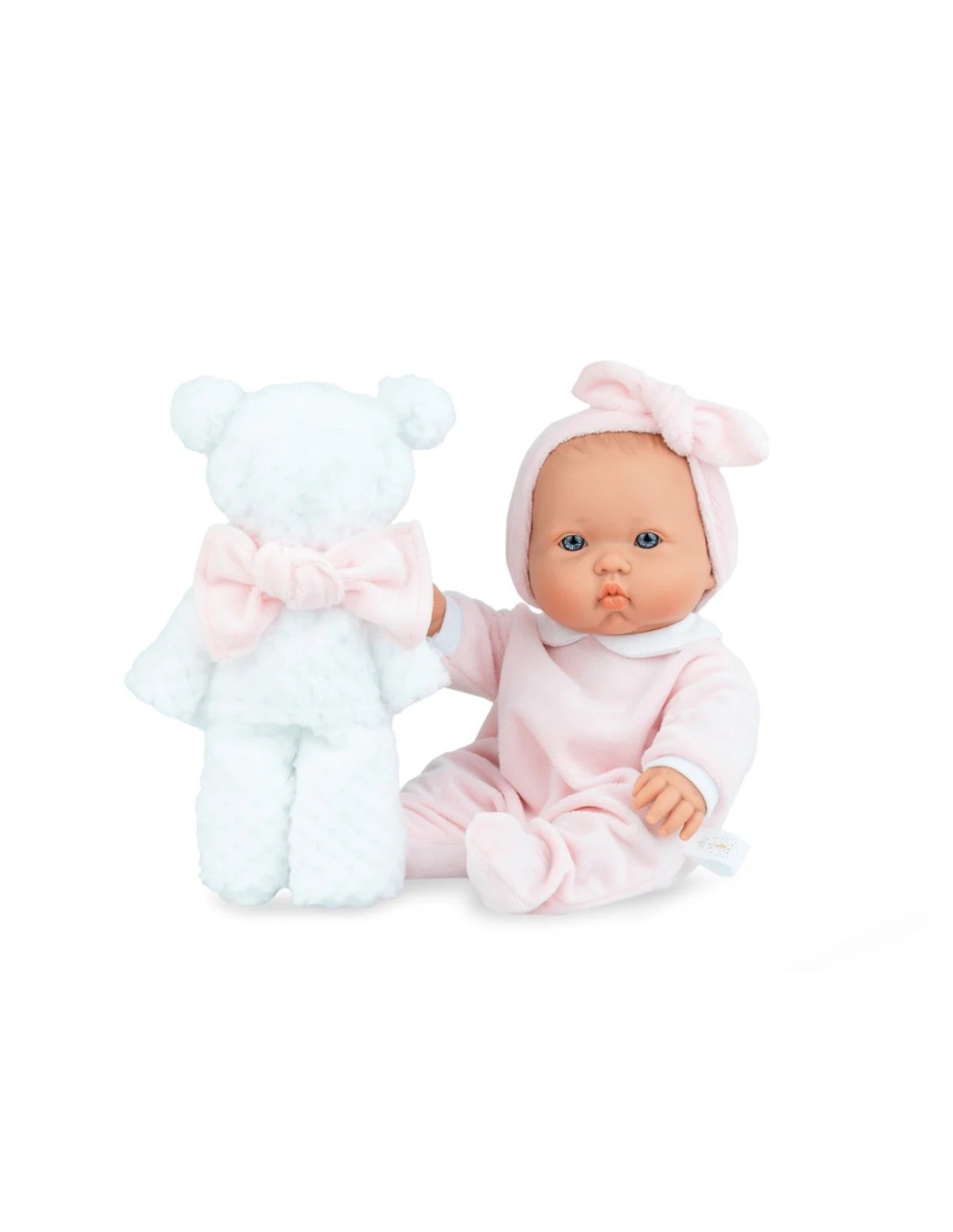 Bambola 35 cm rosa con orsetto copertina | shopincasa.it