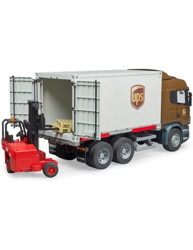 SCANIA CAMION UPS CON MULETTO E ACCESSORI 03582 BRUDER SPIELWAREN s...