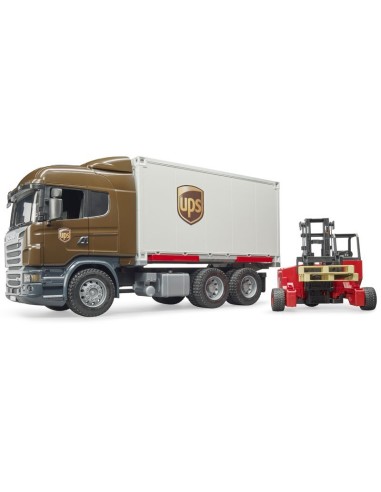 SCANIA CAMION UPS CON MULETTO E ACCESSORI 03582 BRUDER SPIELWAREN s...
