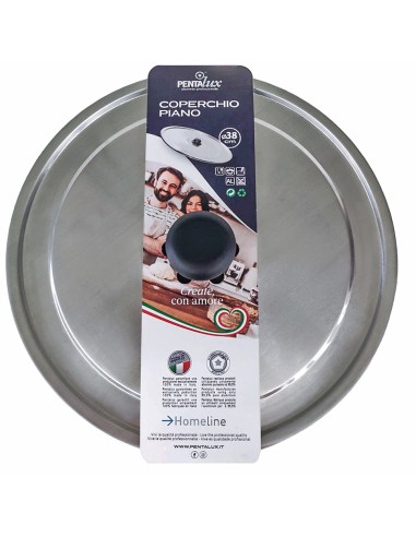 COPERCHIO PIANO 38CM ALLUMINIO CON POMOLO