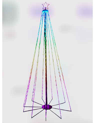 ALBERO LUMINOSO H240CM 286 LED SMART RGB CON TELECOMANDO