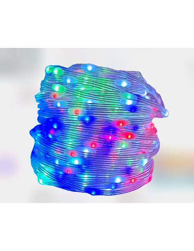 SERIE LUMINOSA 1200 LED SMART RGB CAVO TRASPARENTE 48MT CON TELECOMAND