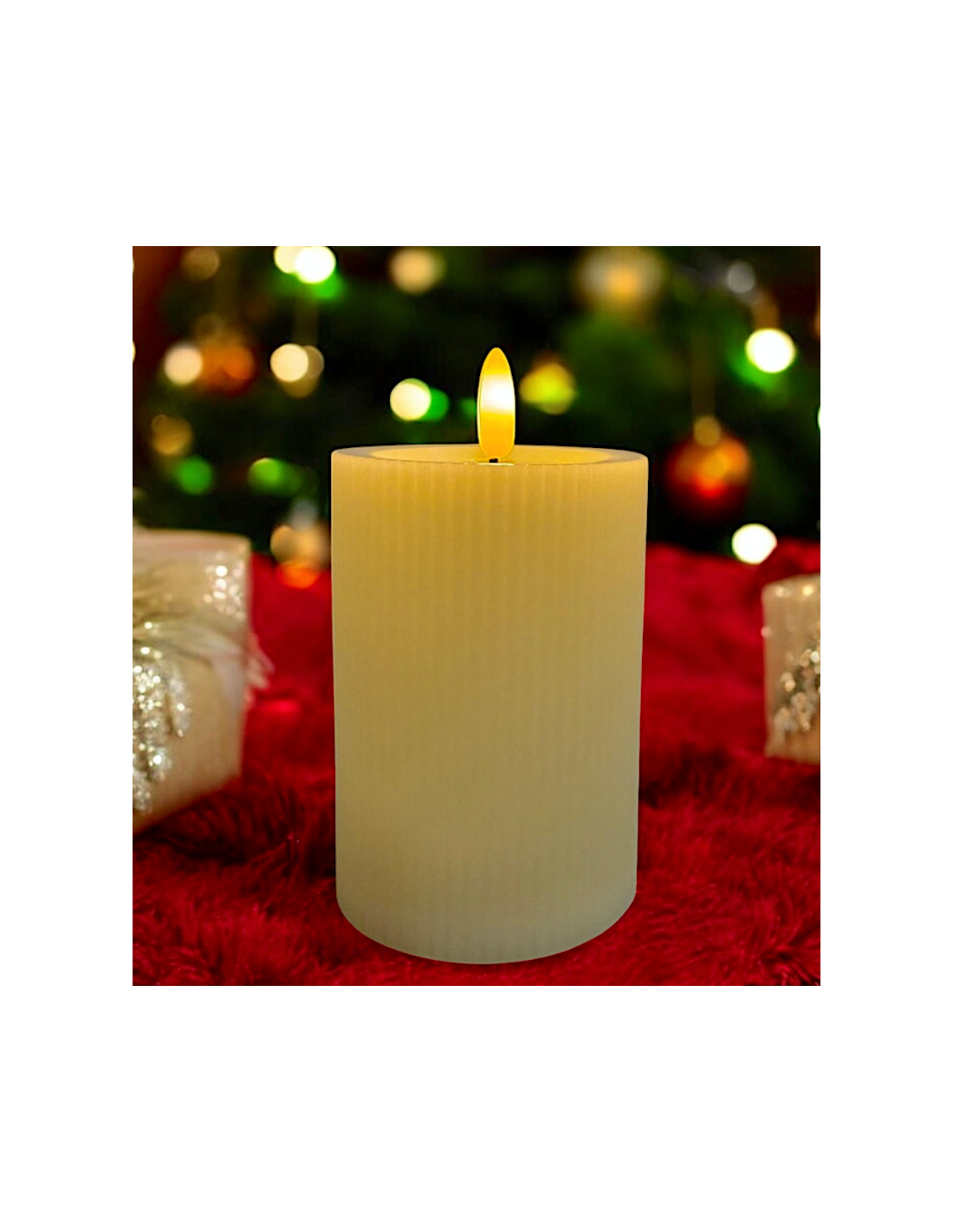 CANDELA LED 75290 AVORIO 7,5X10CM BIANCO CALDO