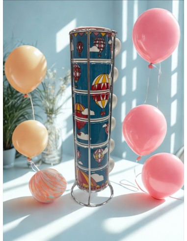 PORCELLANE: vendita online Set 6 tazzine impilabili Mongolfiera Natale Bialetti linea Winter Wonderland in offerta