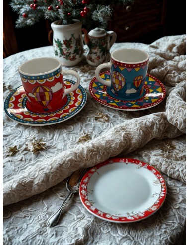 PORCELLANE: vendita online Set 2 tazzine con piattino Natale Bialetti linea Winter Wonderland in offerta