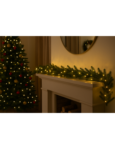 BOE E GHIRLANDE: vendita online Boa di Natale abete alpino 270cm con 100led bianco caldo, addobbo natalizio, la magia di Nata...