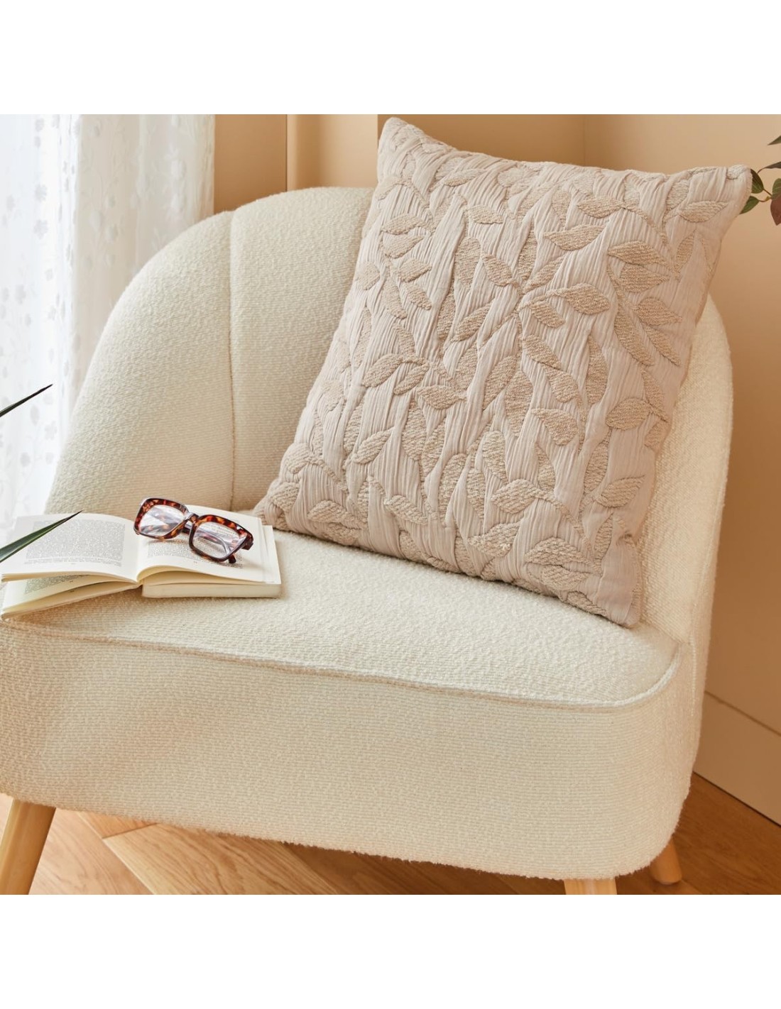Cuscino jacquard Lehto 50x50 cm Beige Atmosphera | shopincasa.it