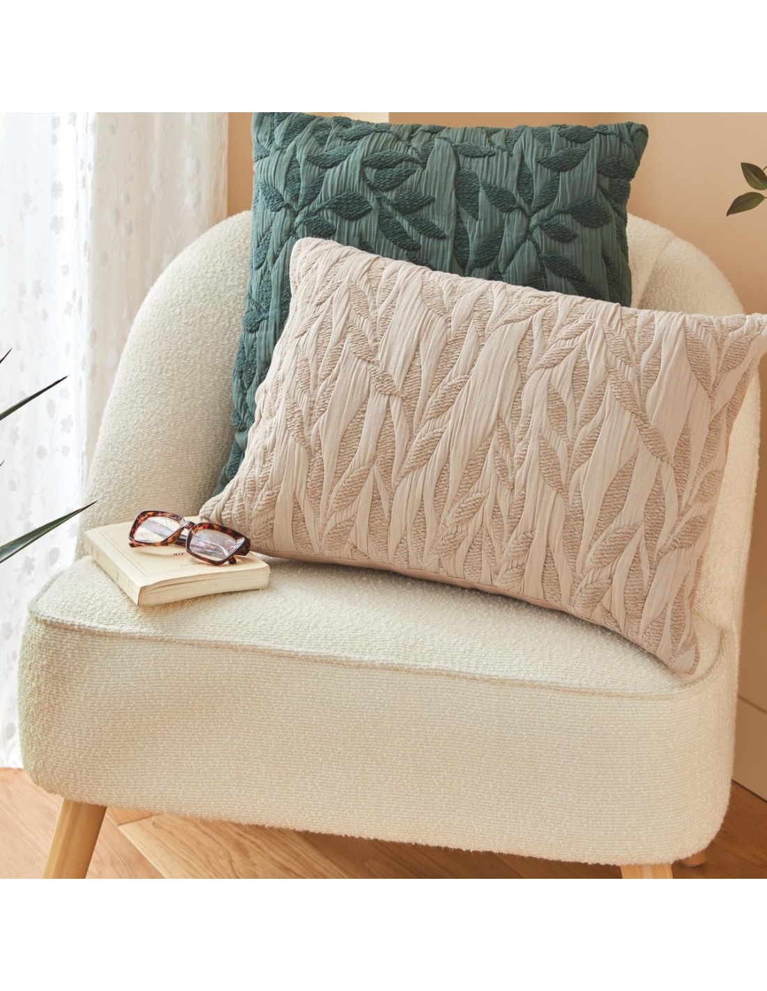 Cuscino jacquard Lehto 58x38 cm Verde Atmosphera | shopincasa.it