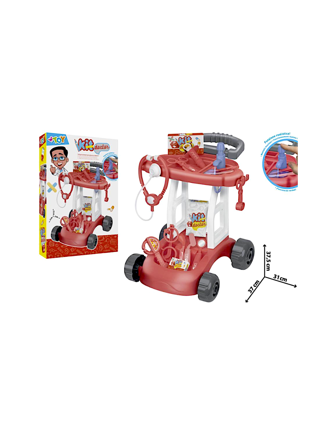 PRESCOLARI: vendita online CARRELLO DOTTORE CON 14 ACCESSORI, GIOCO BAMBINI in offerta