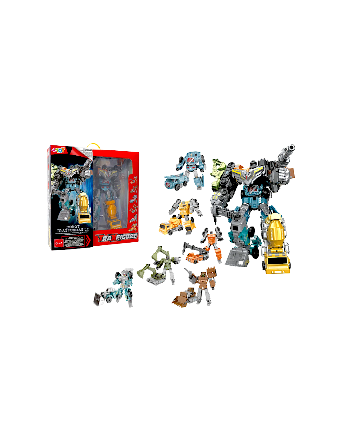 GIOCHI BOY: vendita online ROBOT TRASFORMABILE 6IN1 CON ACCESSORI in offerta