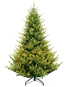 ALBERI E BASI DI NATALE: vendita online Albero di Natale Yellowstone H210cm diam 160 con 1000 LED bianco caldo, abete artific...