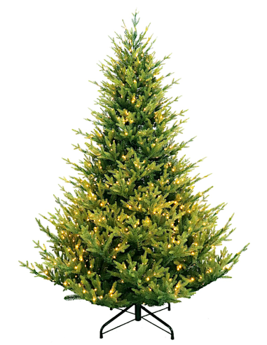 ALBERI E BASI DI NATALE: vendita online Albero di Natale Yellowstone H210cm diam 160 con 1000 LED bianco caldo, abete artific...