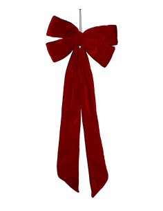 OGGETTISTICA NATALE: vendita online Decorazione fiocco di Natale 25x57cm rosso in velluto - La magia di Natale a casa tua in ...