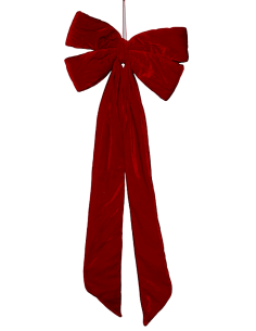 OGGETTISTICA NATALE: vendita online Decorazione fiocco di Natale 40x95cm rosso in velluto - La magia di Natale a casa tua in ...