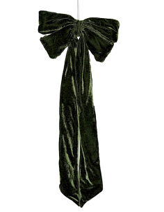 OGGETTISTICA NATALE: vendita online Decorazione fiocco di Natale 25x57cm verde in velluto - La magia di Natale a casa tua in ...
