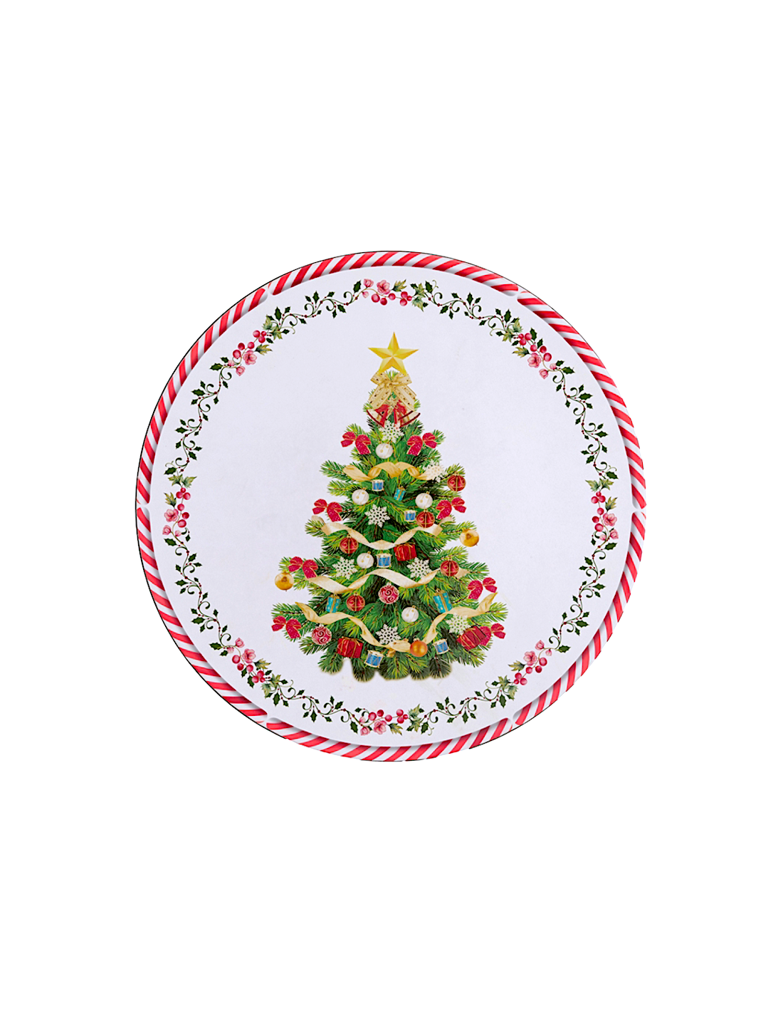OGGETTISTICA NATALE: vendita online Decorazione piatto di Natale 33cm a forma di albero in PVC - La magia di Natale a casa tu...
