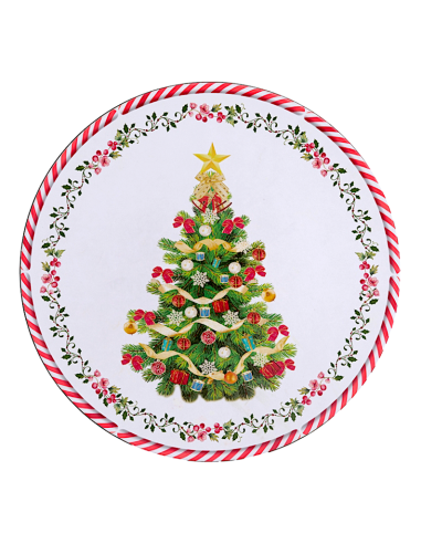 PIATTO ALBERO NATALE 40CM PVC