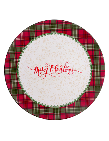 OGGETTISTICA NATALE: vendita online Decorazione piatto di Natale 33cm Merry Christmas in PVC - La magia di Natale a casa tua ...