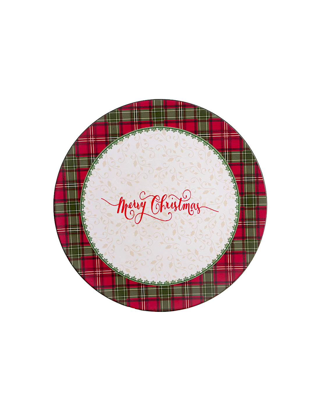 OGGETTISTICA NATALE: vendita online Decorazione piatto di Natale 33cm Merry Christmas in PVC - La magia di Natale a casa tua ...