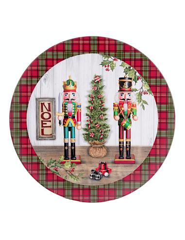 OGGETTISTICA NATALE: vendita online Decorazione piatto di Natale 33cm Schiaccianoci in PVC - La magia di Natale a casa tua in...