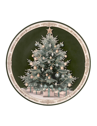 OGGETTISTICA NATALE: vendita online Decorazione piatto di Natale 40cm verde a forma di albero in PVC - La magia di Natale a c...