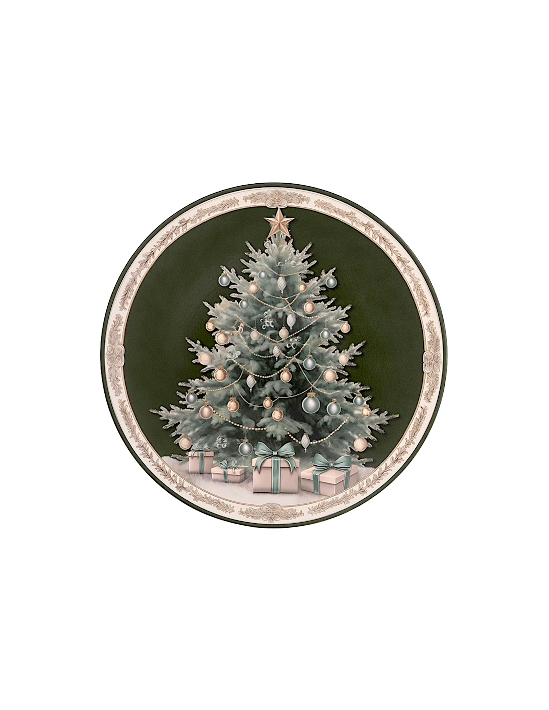 OGGETTISTICA NATALE: vendita online Decorazione piatto di Natale 40cm verde a forma di albero in PVC - La magia di Natale a c...