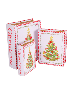 SCATOLA LIBRO 1 MIS ALBERO NATALE 13X18CM LEGNO