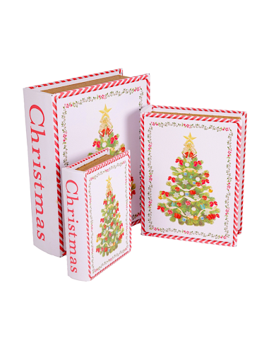 SCATOLA LIBRO 1 MIS ALBERO NATALE 13X18CM LEGNO