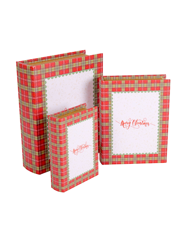 OGGETTISTICA NATALE: vendita online Decorazione scatola libro di Natale 1° misura 13x18cm Merry Christmas in legno - La magia...