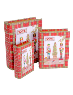 OGGETTISTICA NATALE: vendita online Decorazione scatola libro di Natale 1° misura 13x18cm Schiaccianoci in legno - La magia d...