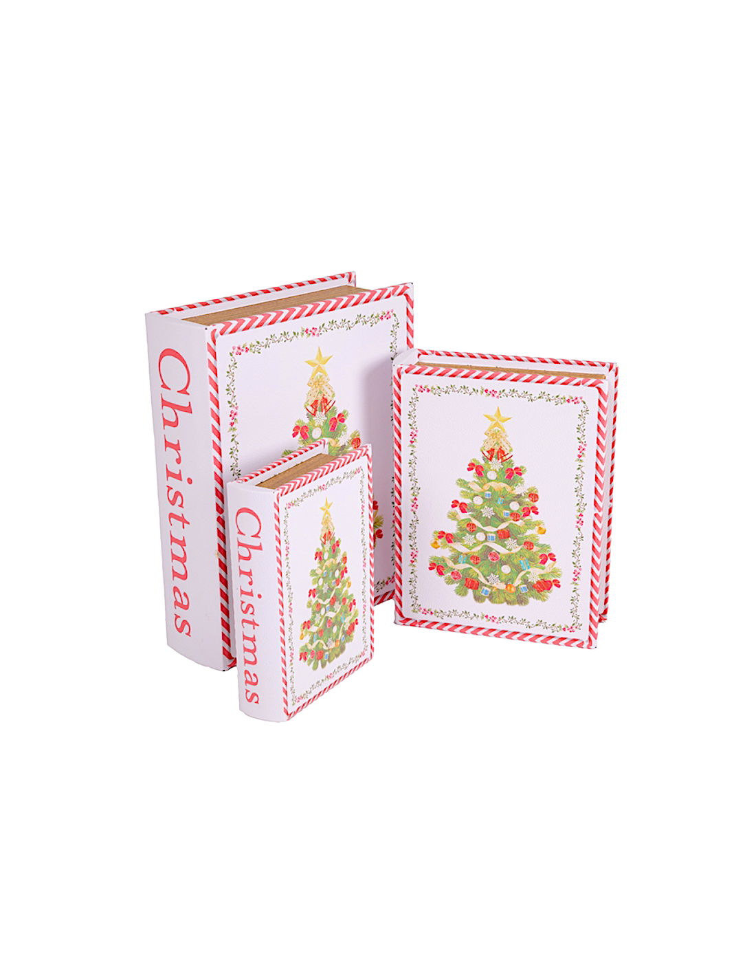 OGGETTISTICA NATALE: vendita online Decorazione scatola libro di Natale 3° misura 17x22cm albero in legno - La magia di Natal...