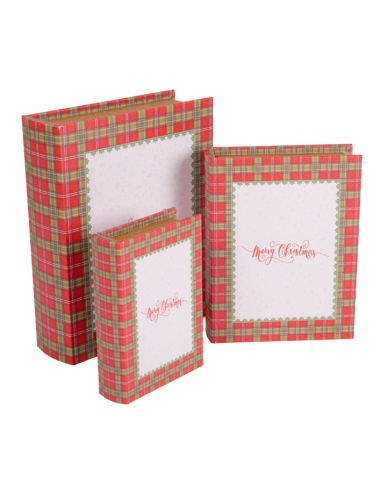 OGGETTISTICA NATALE: vendita online Decorazione scatola libro di Natale 2° misura 17x22cm Merry Christmas in legno - La magia...