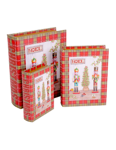OGGETTISTICA NATALE: vendita online Decorazione scatola libro di Natale 2° misura 17x22cm Schiaccianoci in legno - La magia d...