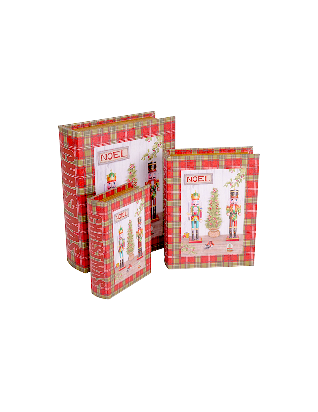 OGGETTISTICA NATALE: vendita online Decorazione scatola libro di Natale 2° misura 17x22cm Schiaccianoci in legno - La magia d...