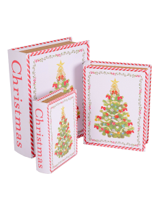 SCATOLA LIBRO 3 MIS ALBERO NATALE 22X27CM LEGNO