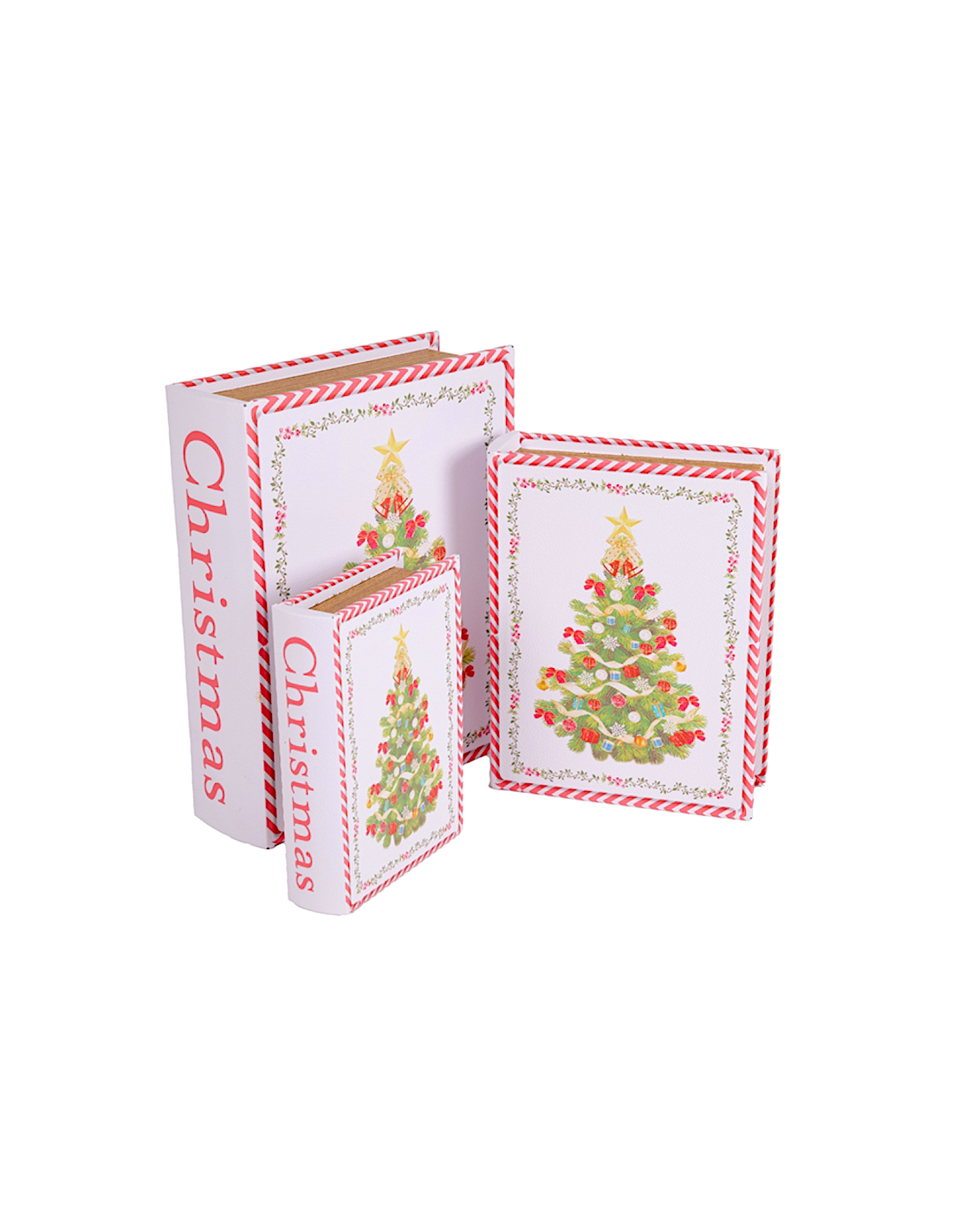 OGGETTISTICA NATALE: vendita online Decorazione scatola libro di Natale 3° misura 22x27cm albero in legno - La magia di Natal...