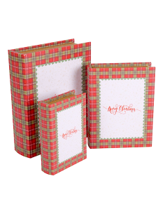 SCATOLA LIBRO 3 MIS MERRY CHRISTMAS 22X27CM LEGNO