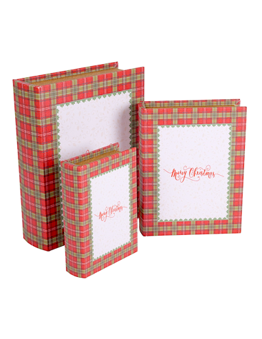 OGGETTISTICA NATALE: vendita online Decorazione scatola libro di Natale 3° misura 22x27cm Merry Christmas in legno - La magia...