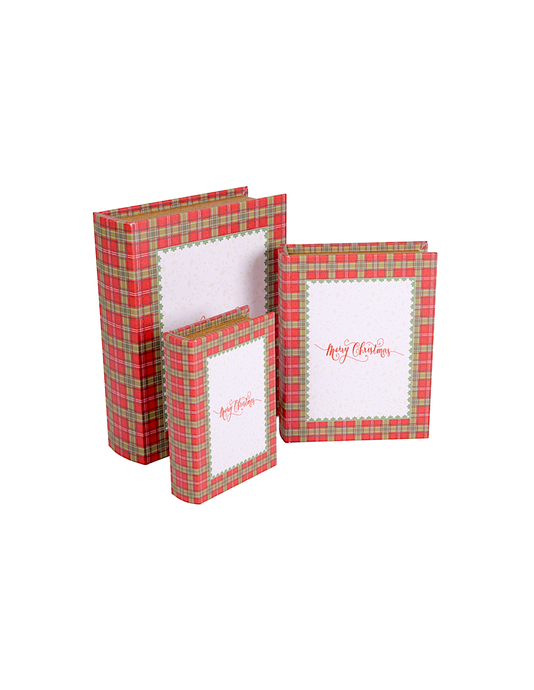 OGGETTISTICA NATALE: vendita online Decorazione scatola libro di Natale 3° misura 22x27cm Merry Christmas in legno - La magia...