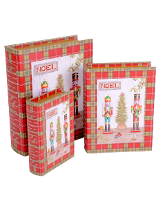 OGGETTISTICA NATALE: vendita online Decorazione scatola libro di Natale 22x27cm Schiaccianoci in legno - La magia di Natale a...