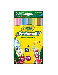PRESCOLARI: vendita online PENNARELLI LAVABILI PROFUMATI, PUNTA MEDIA, 10 PEZZI, COLORI ASSORTITI, CRAYOLA, I PROFUMELLI in o...